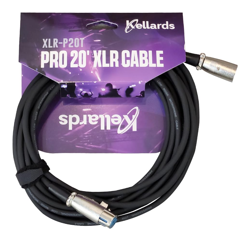 Kellards XLR-P20T Pro 20 Feet Male to Female XLR Microphone Cable with 3 Pins (Like New)