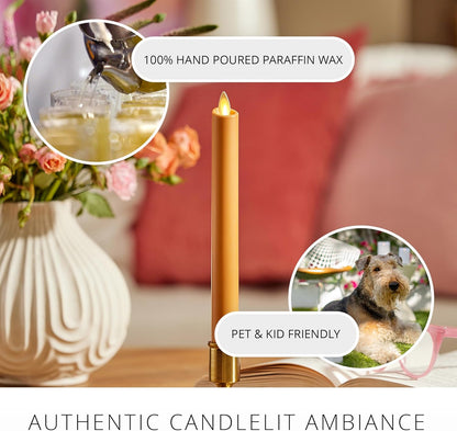 Luminara Flameless Battery Operated Taper LED Candle for Decor - Sunlit Honey (Used)