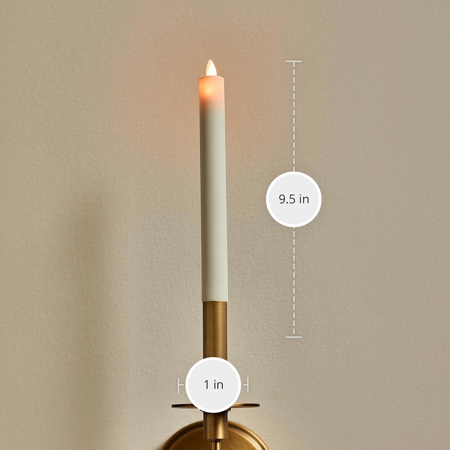 Luminara Flameless Tall E12 Taper Bulb Flat Top Candle for Lighting Fixtures (Like New)