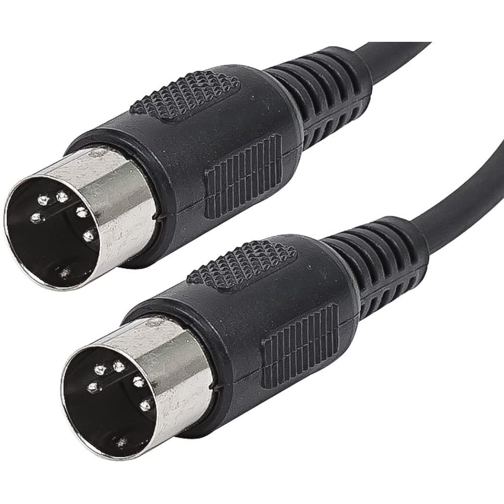 Kellards MID-P10T Pro 5 Pin Din Male-To-Female Round MIDI Cable, 10 Feet, Black (Used)