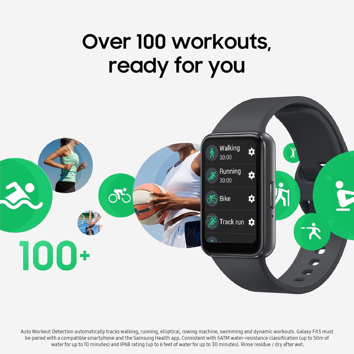 SAMSUNG Galaxy Fit3 Fitness Tracker for Android w/ 13Day Battery Life, Dark Gray (Used)