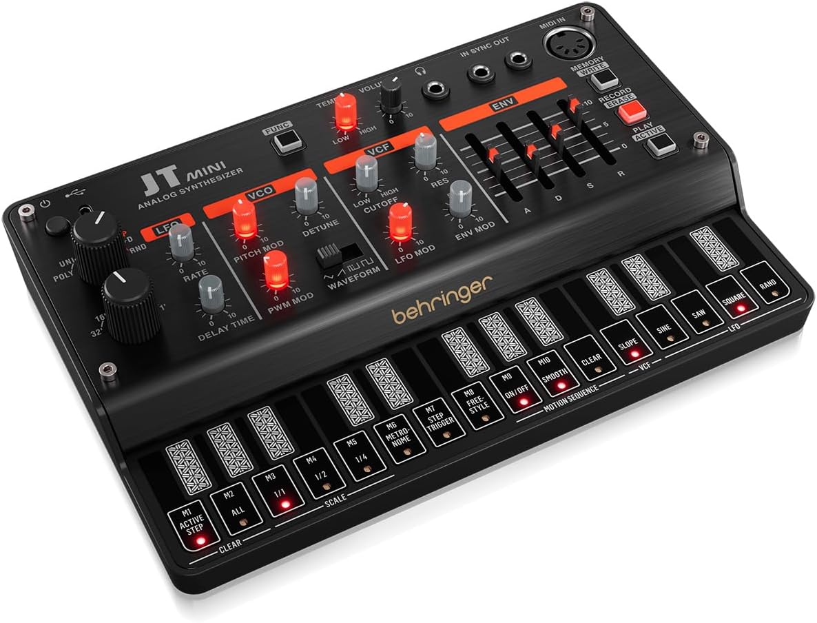 Behringer JT Mini 3-Voice Plastic Auxiliary Analog Synthesizer - Metallic Silver (Like New)