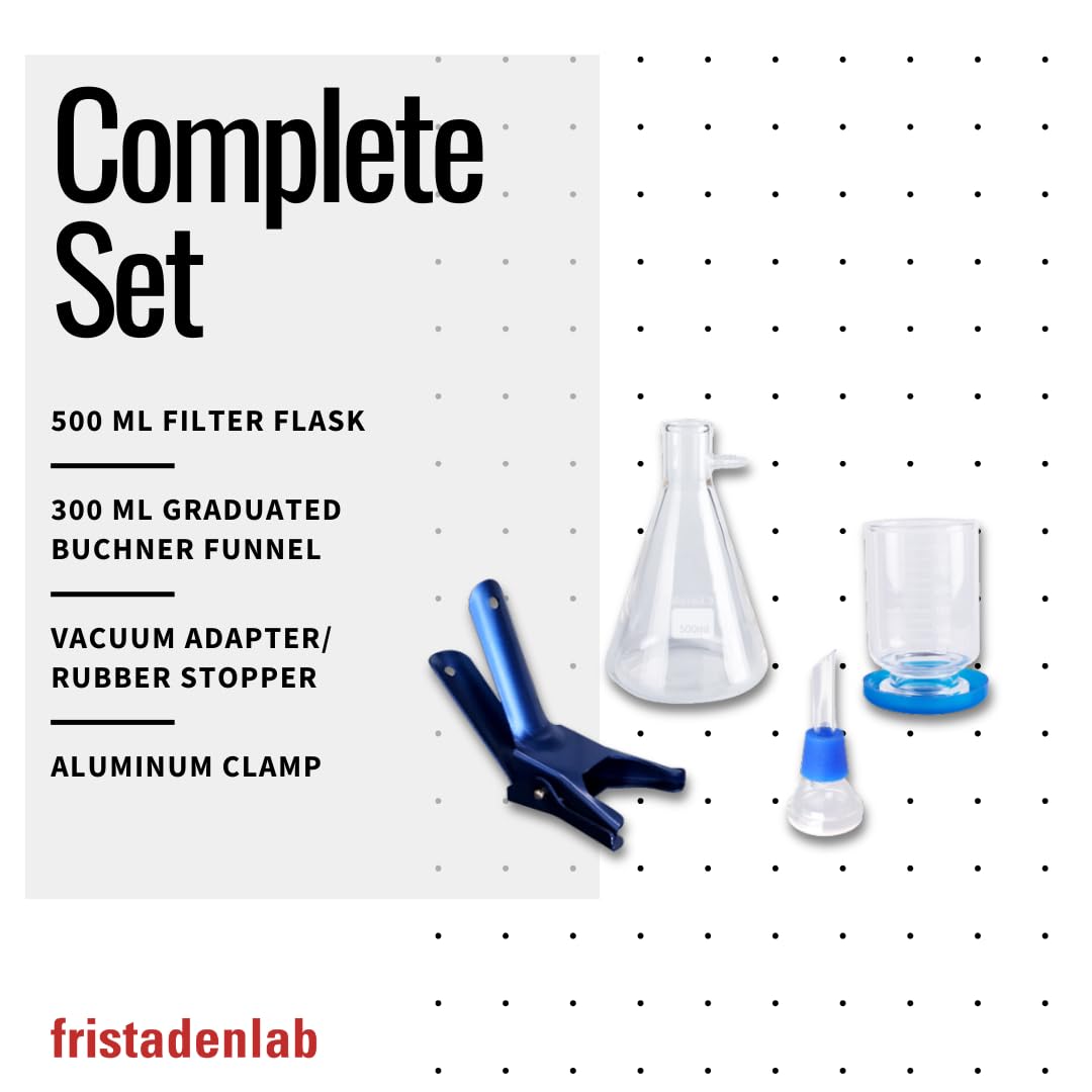 Fristaden Lab Vacuum Filtration Apparatus Kit, 2000mL Borosilicate Glass Set (Like New)
