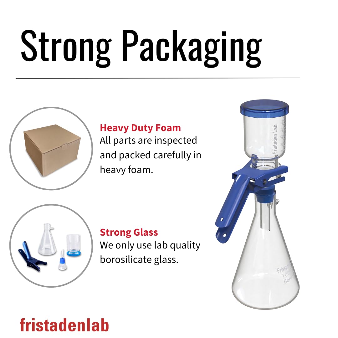 Fristaden Lab Vacuum Filtration Apparatus Kit, 2000mL Borosilicate Glass Set (Like New)