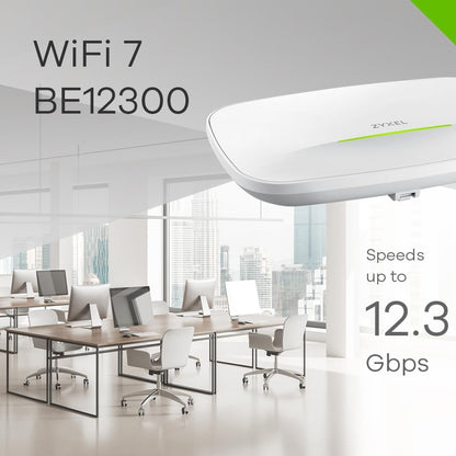 Zyxel BE12300 WiFi 7 Dual-Band Access Point, 12.3Gbps &  2x2.5GbE Nebula Managed (Like New)