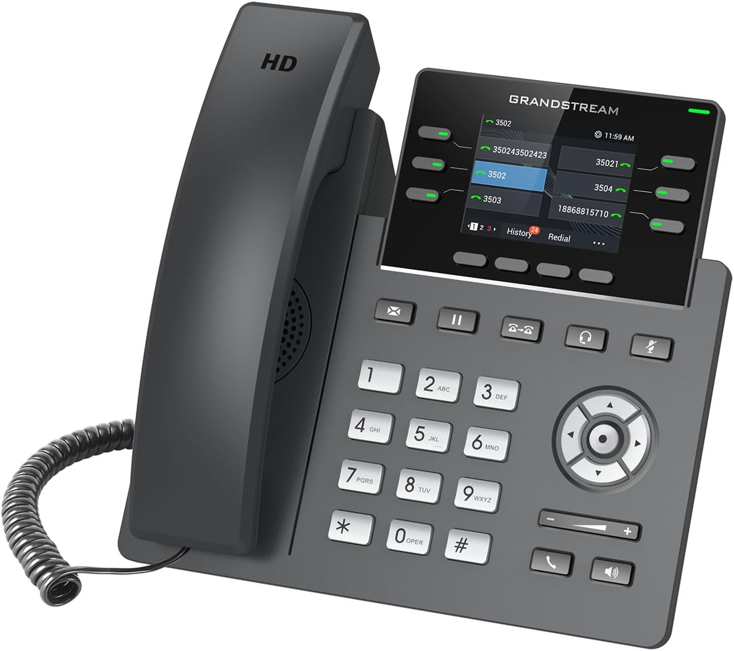 Grandstream GRP2613W 6 SIP Dual-Port Gigabit Ethernet IP Phone w/ Integrated PoE (Like New)