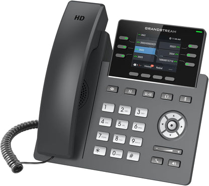 Grandstream GRP2613W 6 SIP Dual-Port Gigabit Ethernet IP Phone w/ Integrated PoE (Like New)