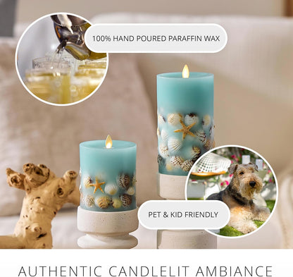 Luminara Flameless Real Wax Moving Flame Pillar LED Candle for Decor - 3 Volts (Used)