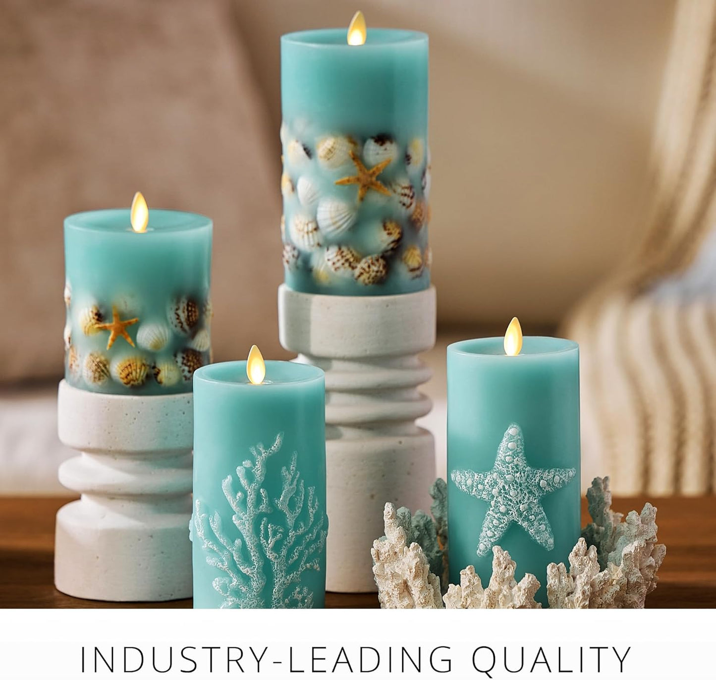 Luminara Flameless Real Wax Moving Flame Pillar LED Candle for Decor - 3 Volts (Used)