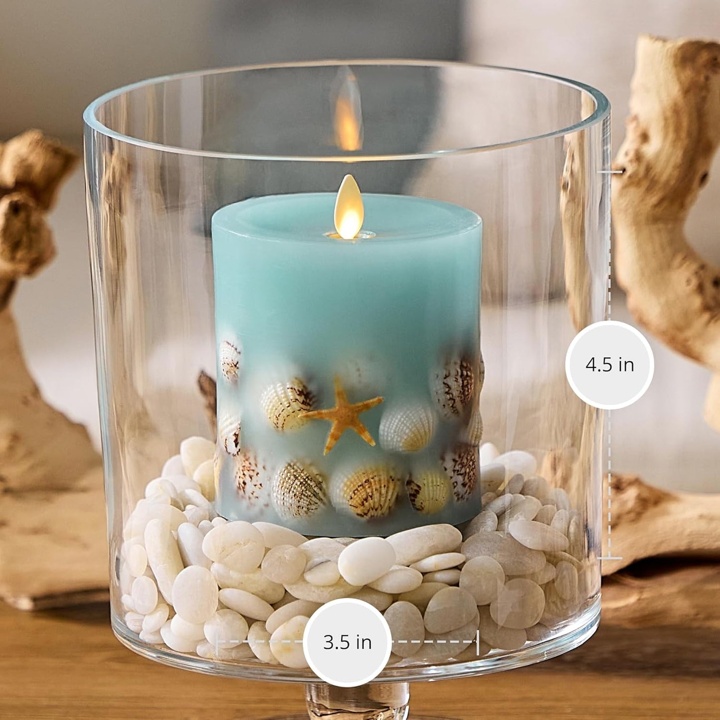 Luminara Flameless Real Wax Moving Flame Pillar LED Candle for Decor - 3 Volts (Used)