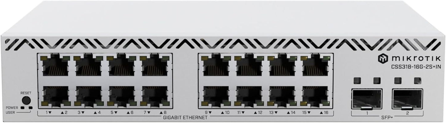 MikroTik CSS318-16G-2S+IN Managed Network Switch,16 Gigabit Ethernet Ports, 240V (Used, No Retail Box)