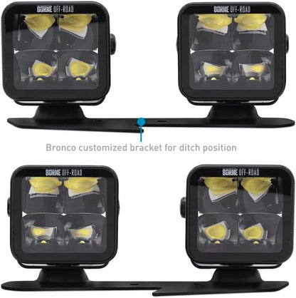 Mishimoto BNLT-BR-21-DT4SU Borne Off-Road Ford Bronco Ditch Light Set, 12V DC (Like New)