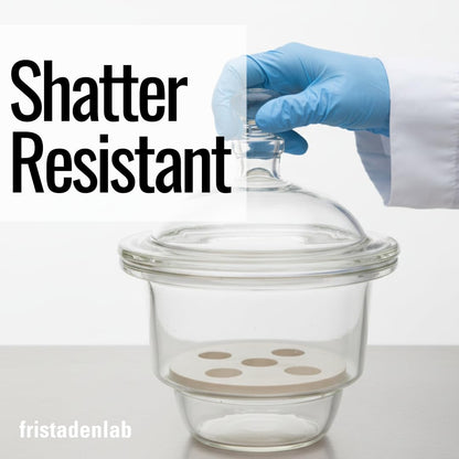 Fristaden Lab 240mm  Vacuum Glass Desiccator Borosilicate w/ Knob Cover & Plate (Used, No Retail Box)