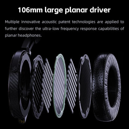 FiiO FT7 Headphones Open-Back Planar 106mm Planar Magnetic Monitor Earphone Gold (Like New)