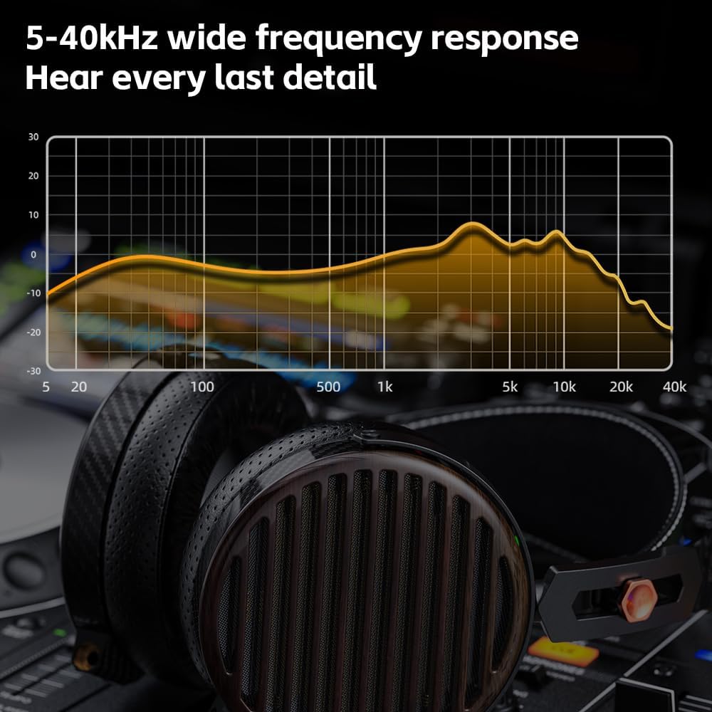 FiiO FT7 Headphones Open-Back Planar 106mm Planar Magnetic Monitor Earphone Gold (Like New)
