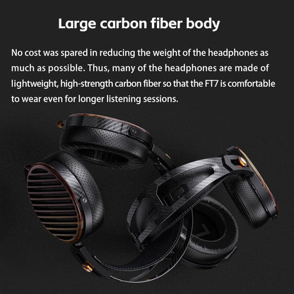 FiiO FT7 Headphones Open-Back Planar 106mm Planar Magnetic Monitor Earphone Gold (Like New)