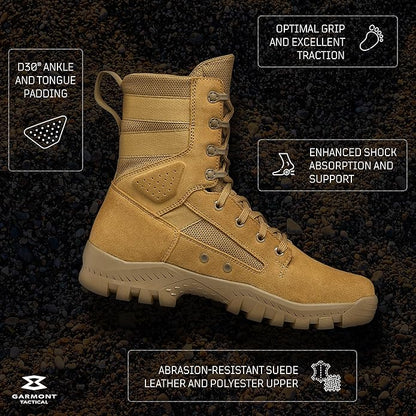 GARMONT TACTICAL T8 Military Combat Boots for Men and Women, Size 8.5 - Coyote (New)