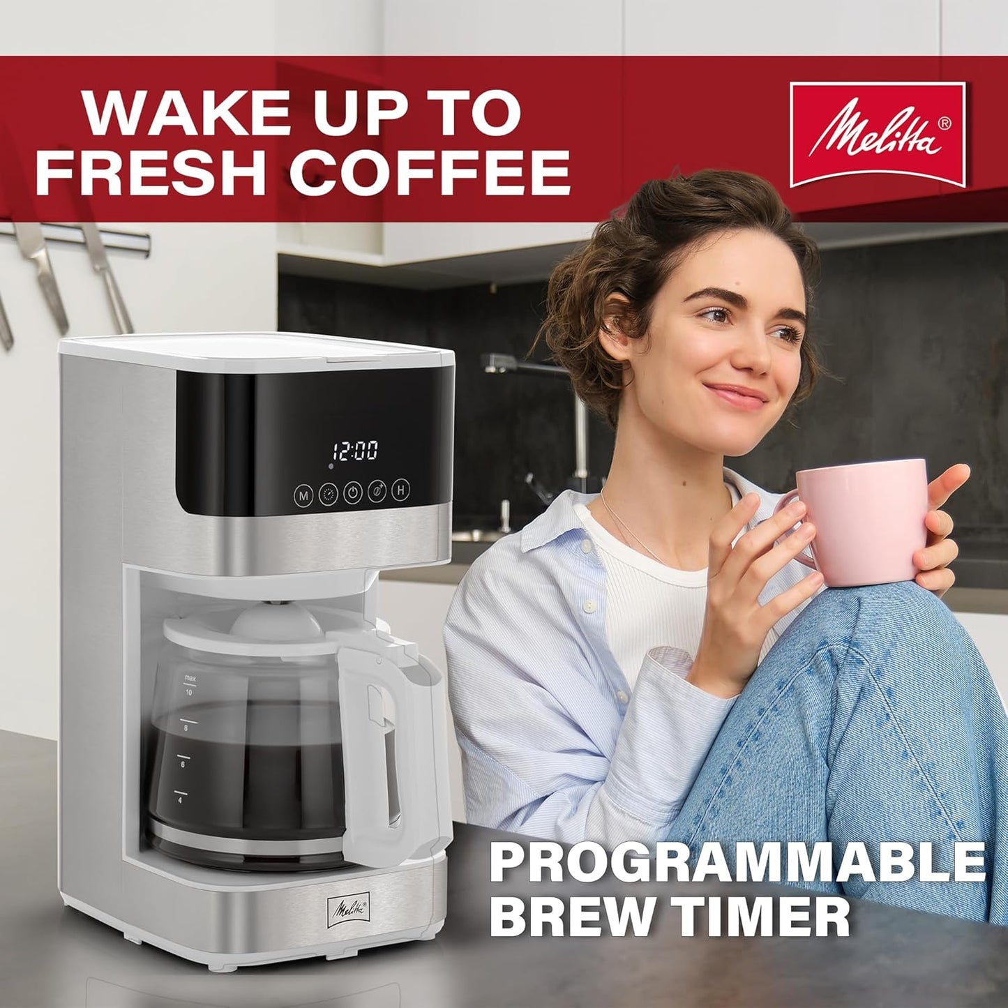 Melitta 10-Cup Fully Automatic Programmable Drip Coffee Maker, 120V, 900 Watts (Like New)