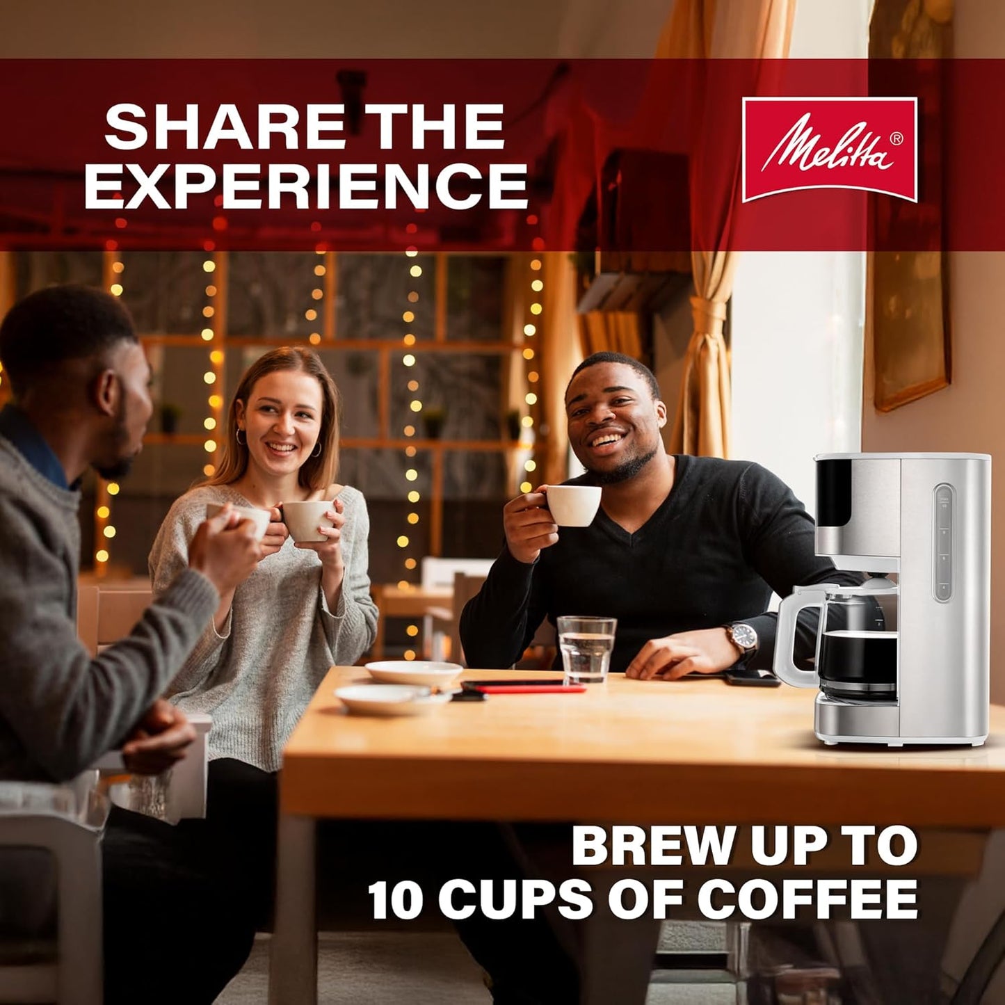 Melitta 10-Cup Fully Automatic Programmable Drip Coffee Maker, 120V, 900 Watts (Like New)