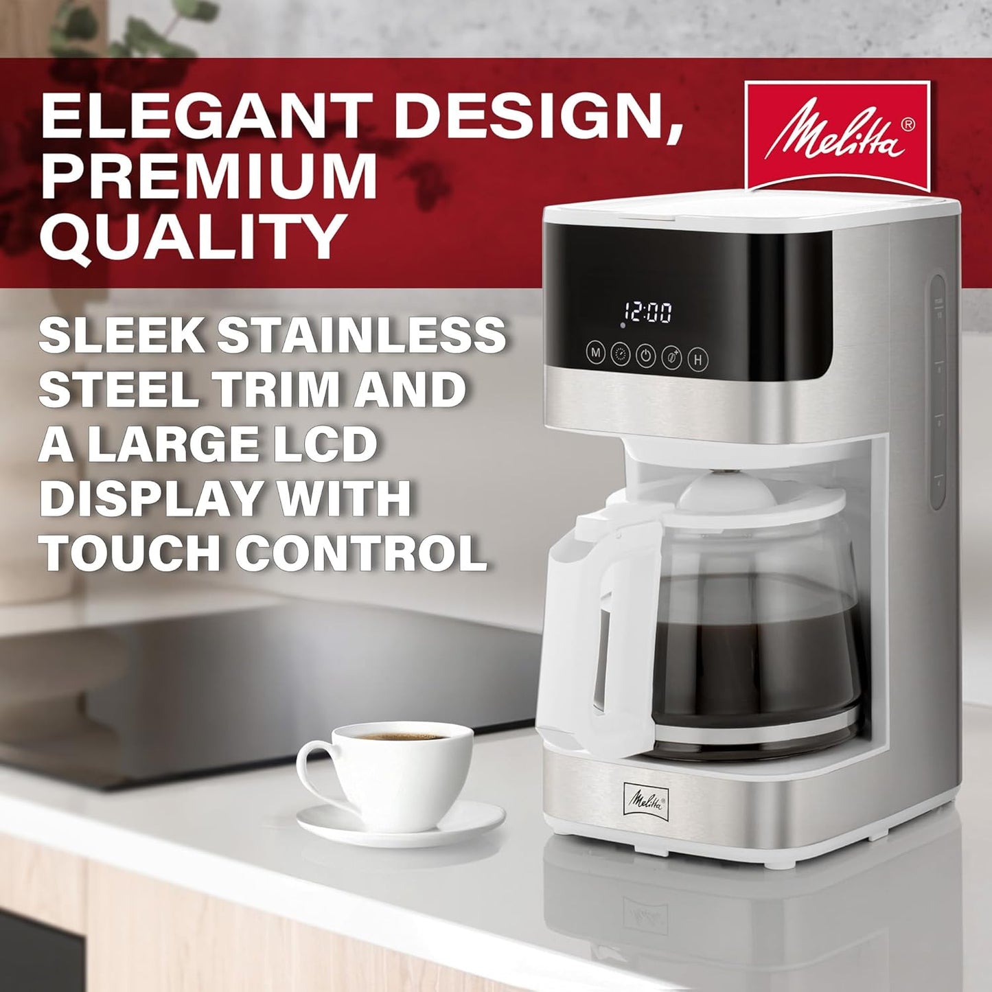 Melitta 10-Cup Fully Automatic Programmable Drip Coffee Maker, 120V, 900 Watts (Like New)