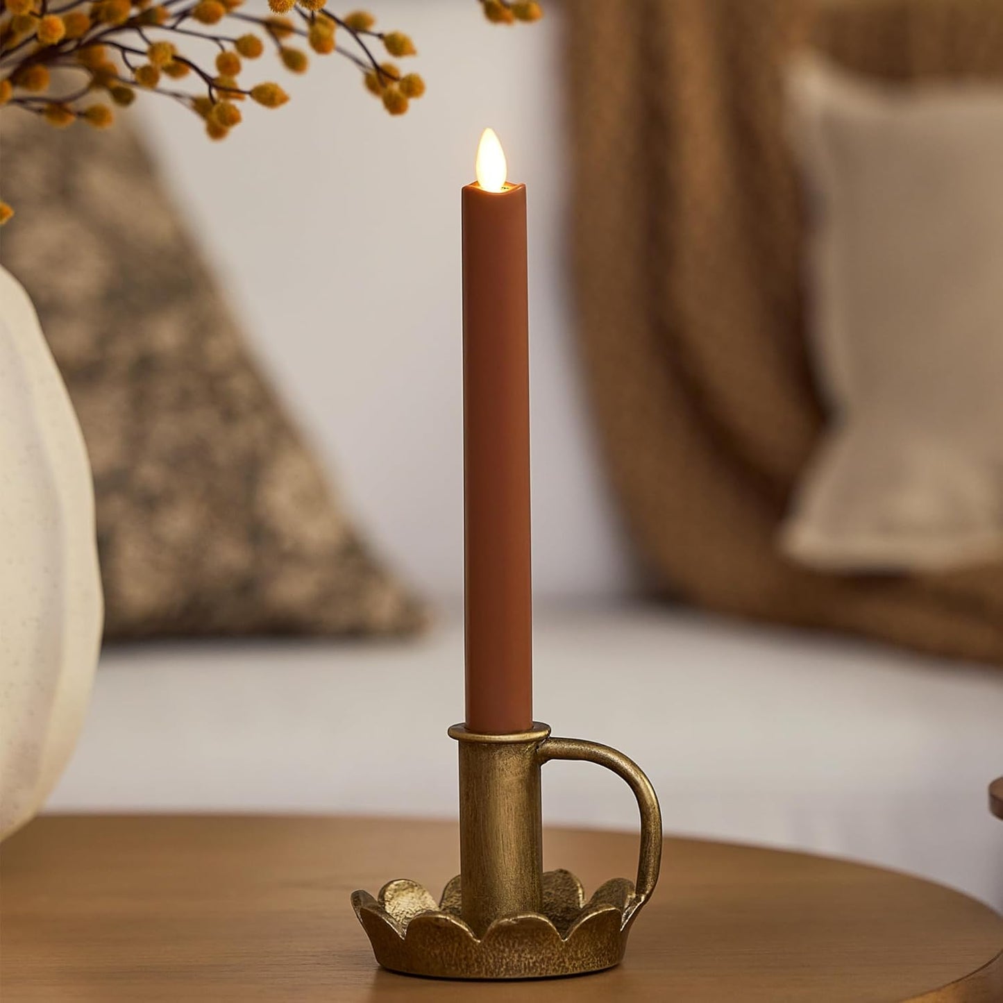 Luminara Flameless Melted Top Real Wax Candle for Decor, Moving Flame Technology (Used)