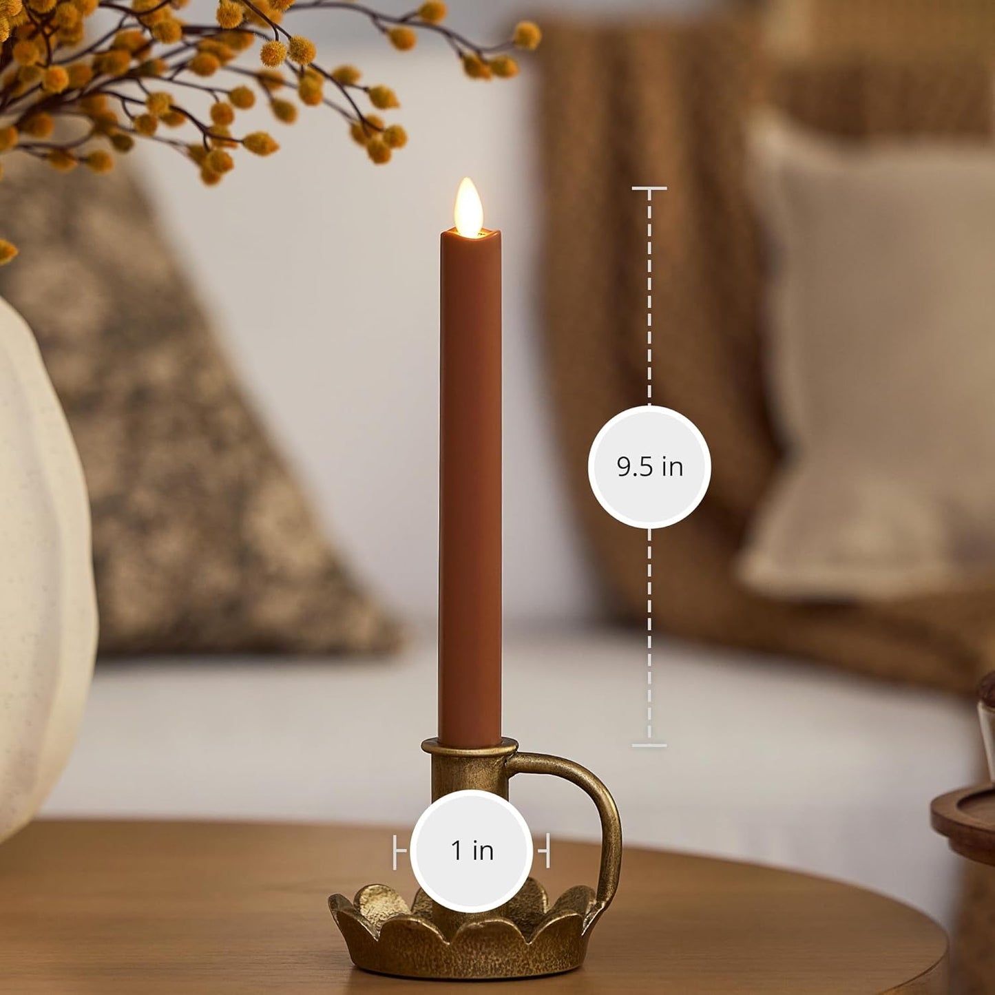 Luminara Flameless Melted Top Real Wax Candle for Decor, Moving Flame Technology (Used)