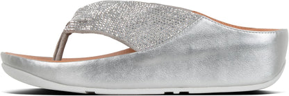 FitFlop Twiss Crystal Toe-Post Lightly Padded Casual or Dressy Sandal for Women (Used)
