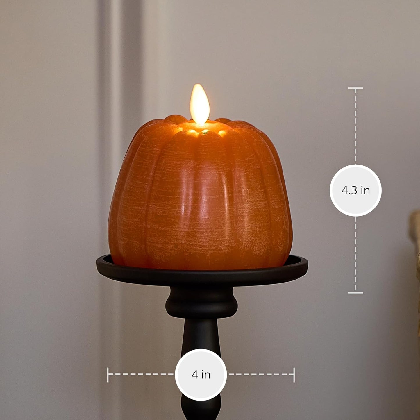 Luminara Flameless Marmalade Embossed Leaves Indoor Candle, 3.5"x6.5", Marmalade (Like New)