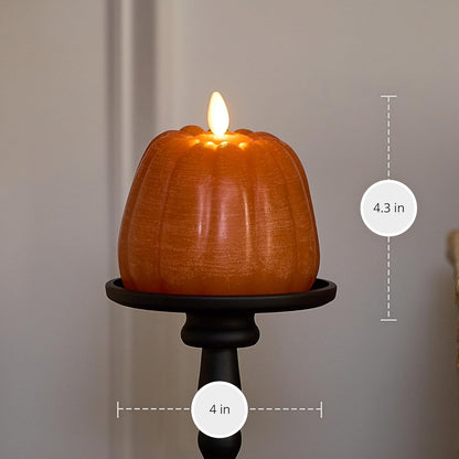 Luminara Flameless Marmalade Embossed Leaves Indoor Candle, 3.5"x6.5", Marmalade (Like New)