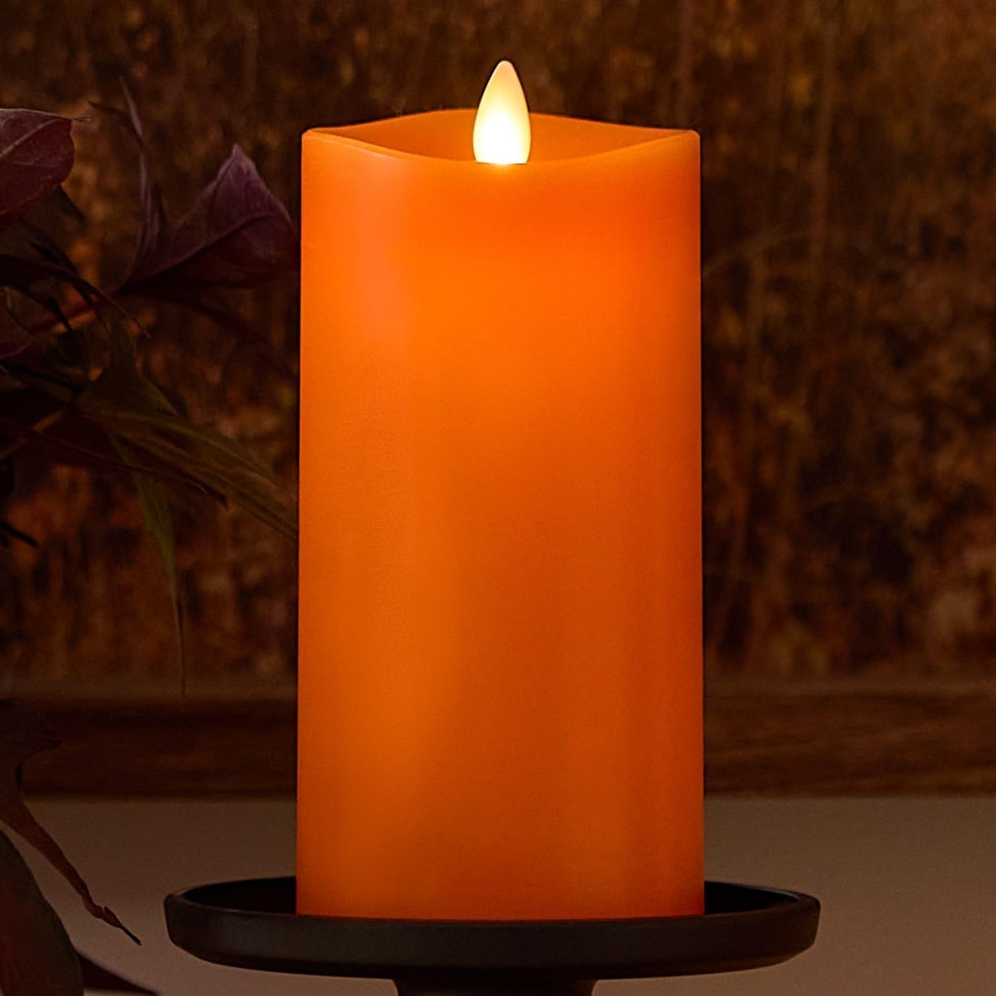 Luminara Flickering Flameless LED Candle for Indoor, 3" x 6.5" - Russet Orange (Like New)