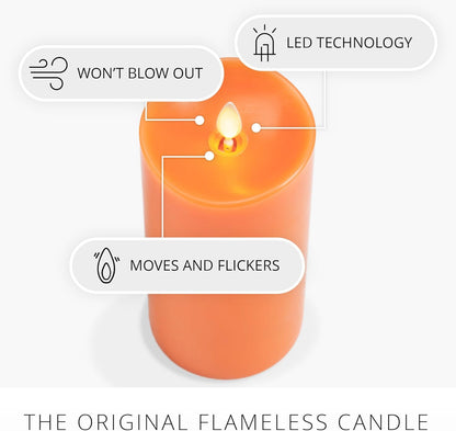 Luminara Flickering Flameless LED Candle for Indoor, 3" x 6.5" - Russet Orange (Like New)
