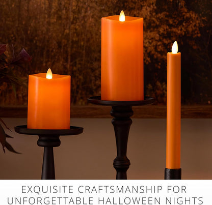 Luminara Flickering Flameless LED Candle for Indoor, 3" x 6.5" - Russet Orange (Like New)