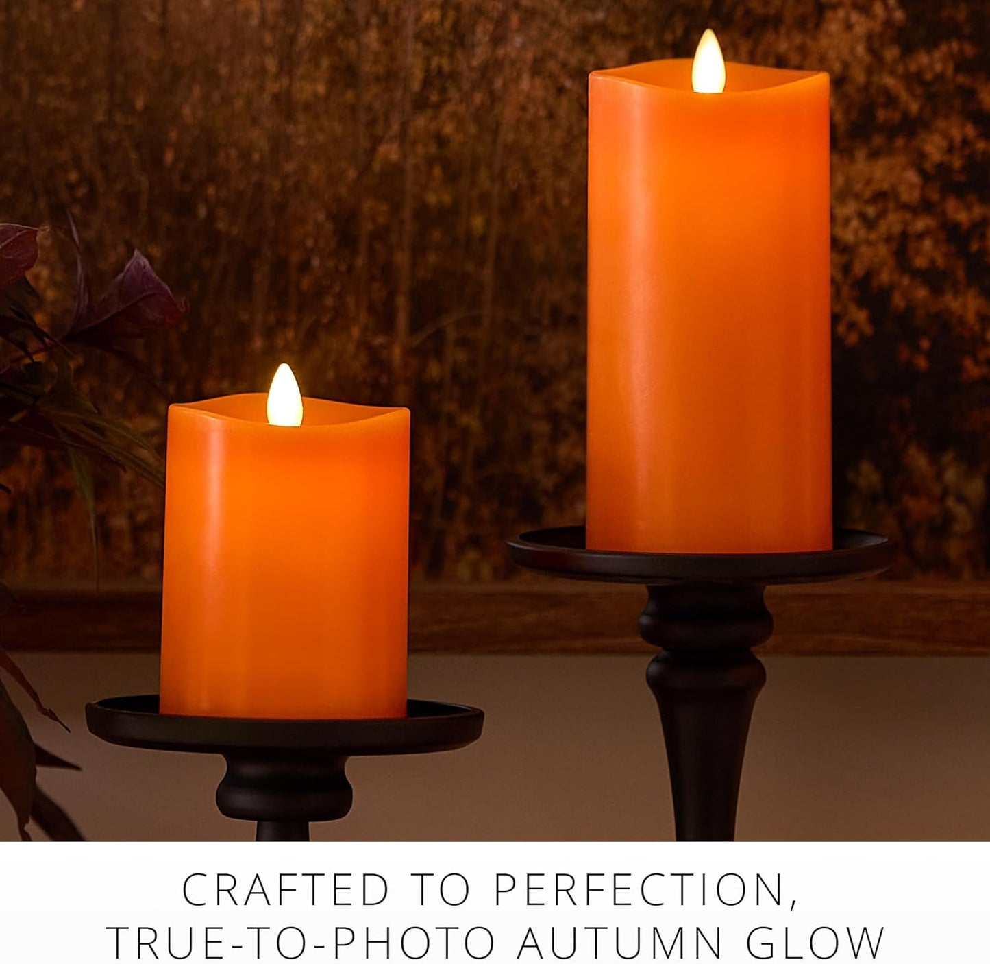 Luminara Flickering Flameless LED Candle for Indoor, 3" x 6.5" - Russet Orange (Like New)