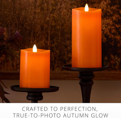 Luminara Flickering Flameless LED Candle for Indoor, 3" x 6.5" - Russet Orange (Like New)