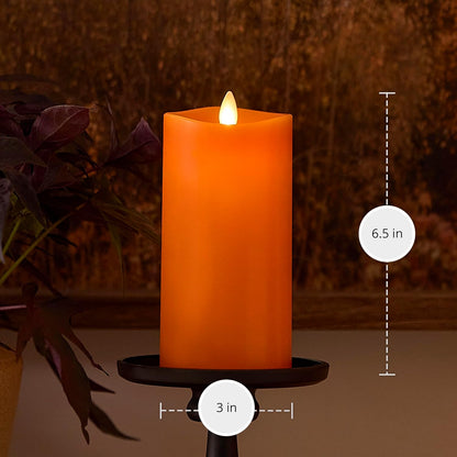 Luminara Flickering Flameless LED Candle for Indoor, 3" x 6.5" - Russet Orange (Like New)