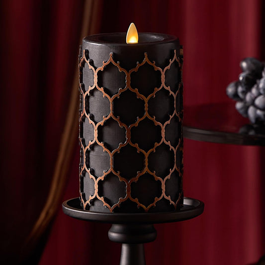 Luminara Flickering Flameless LED Candle for Indoor Home Decor, 3.5"x6.5", Black (Used)