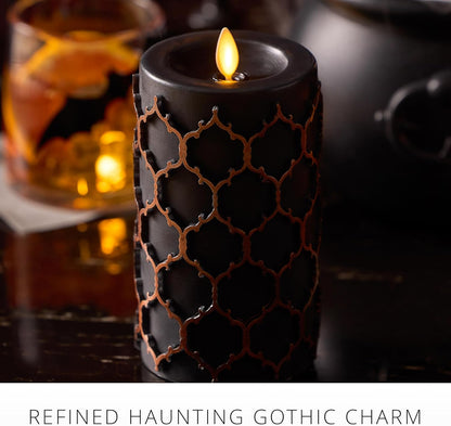 Luminara Flickering Flameless LED Candle for Indoor Home Decor, 3.5"x6.5", Black (Like New)