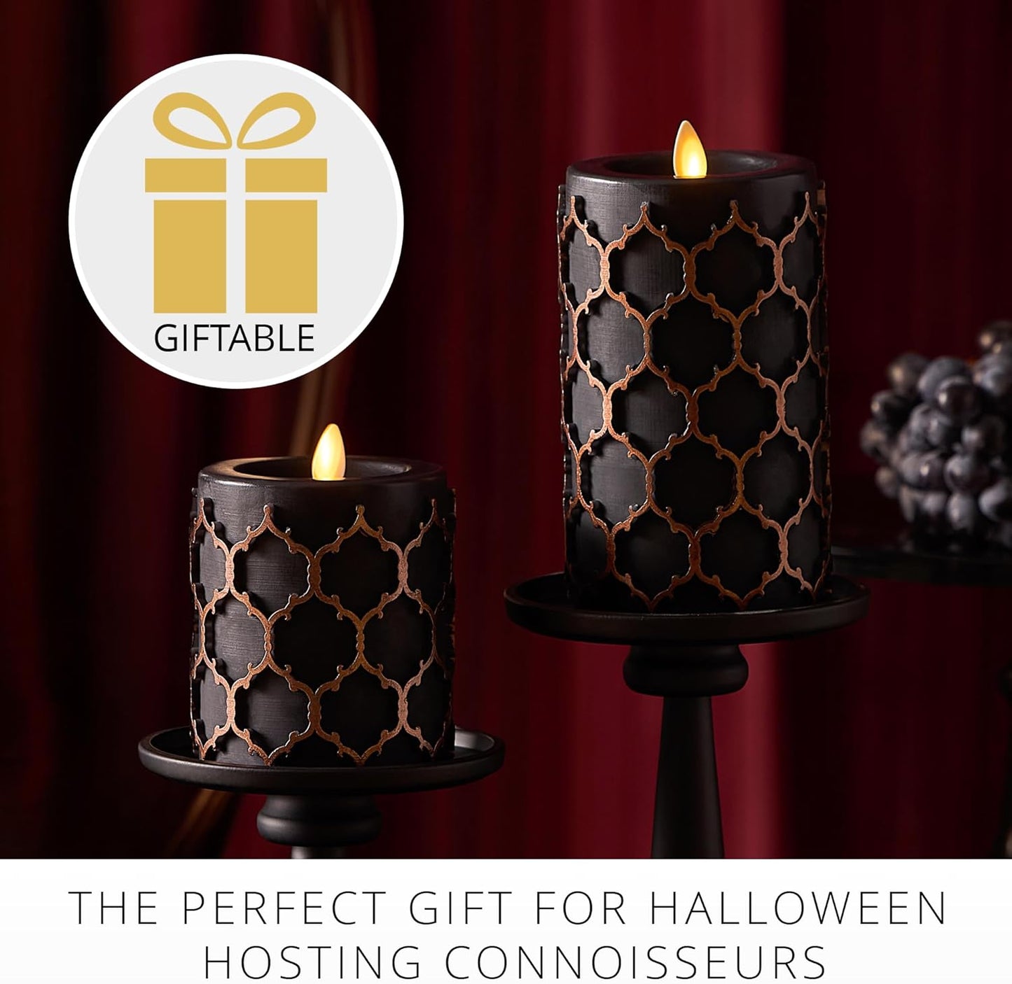 Luminara Flickering Flameless LED Candle for Indoor Home Decor, 3.5"x6.5", Black (Used)