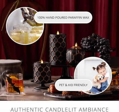 Luminara Flickering Flameless LED Candle for Indoor Home Decor, 3.5"x6.5", Black (Used)