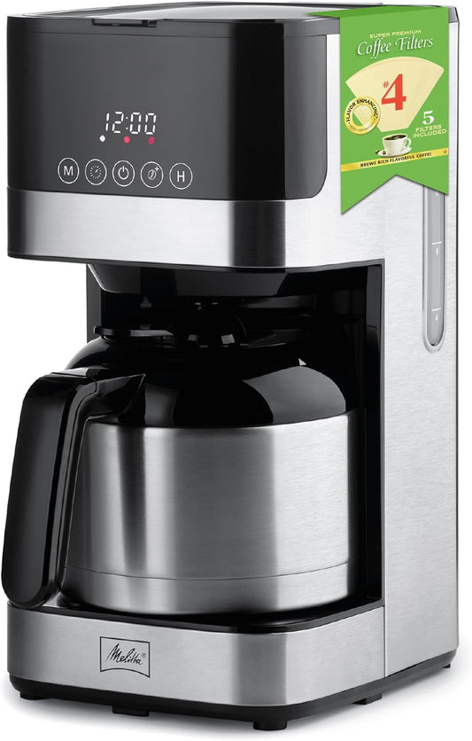 Melitta Aroma Tocco Thermal Drip Coffee Maker with 5-Pack Coffee Filters - Black (Used)