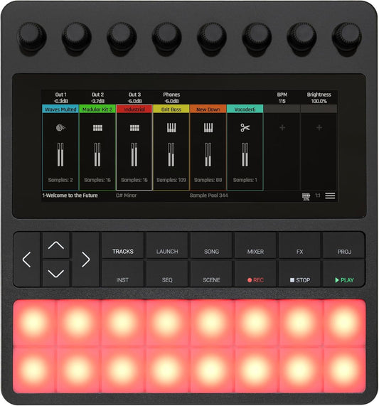 1010music Bento Hybrid Sampler & Sequencer – 16 Pads, 5 Tracks, MicroSD Support (Used)