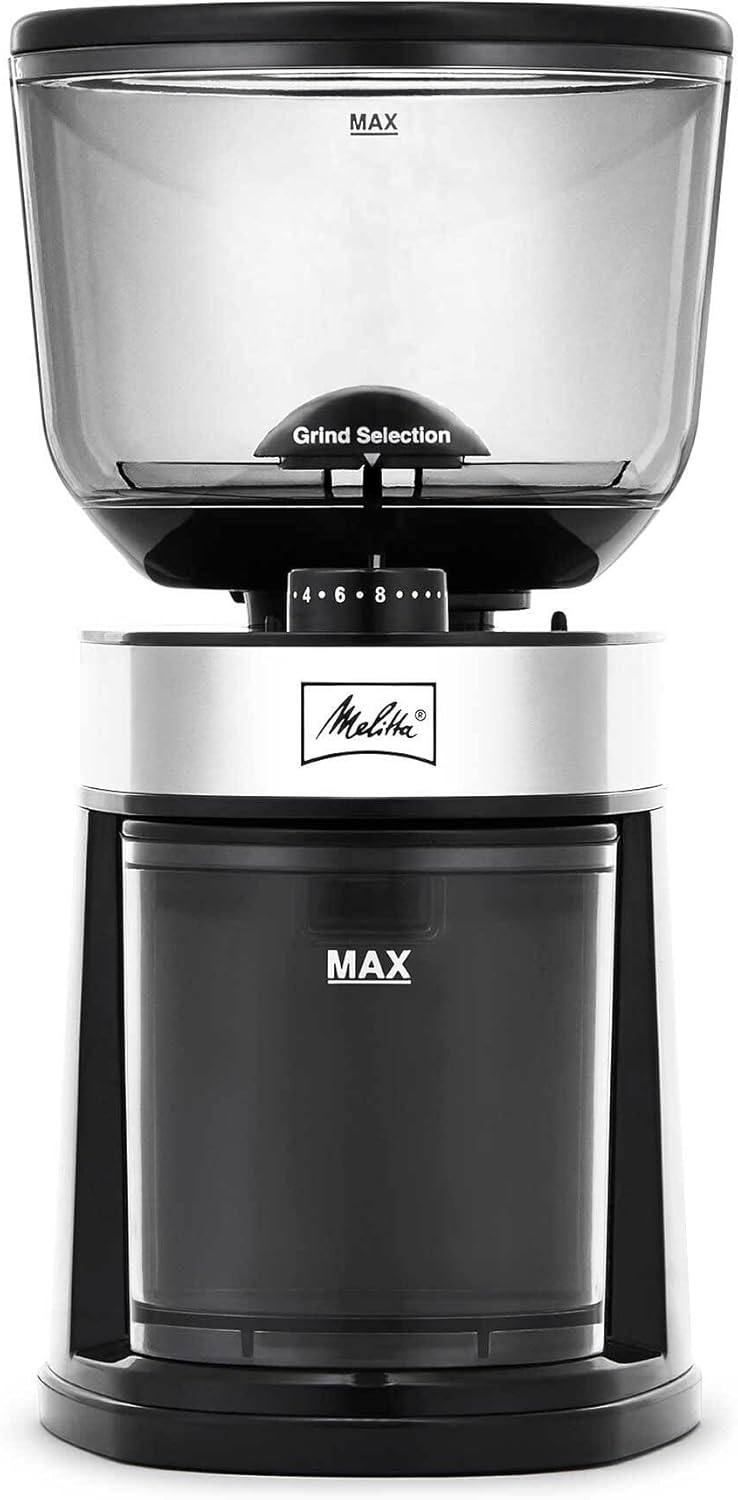 Melitta Molino Flat Burr Coffee Grinder with Safety Lock, 14 Cups, 120V - Black (Like New)