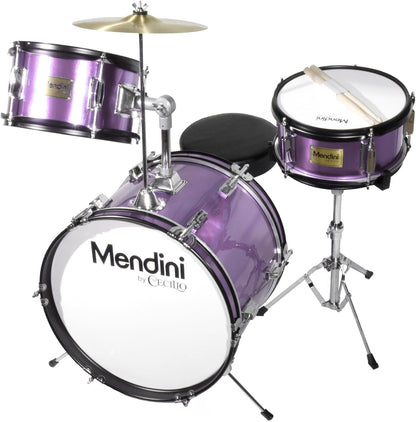 Mendini By Cecilio 3 Piece Junior Drum Set with Snare, Cymbal, Seat & Drumsticks (Like New)