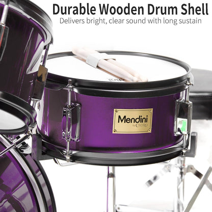 Mendini By Cecilio 3 Piece Junior Drum Set with Snare, Cymbal, Seat & Drumsticks (Like New)