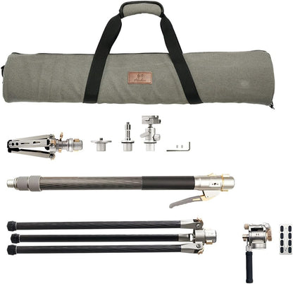 HARLOWE Carbon Fiber Quick Rlease Monopod Stand and Fluid Head for Photographer (Used, No Retail Box)