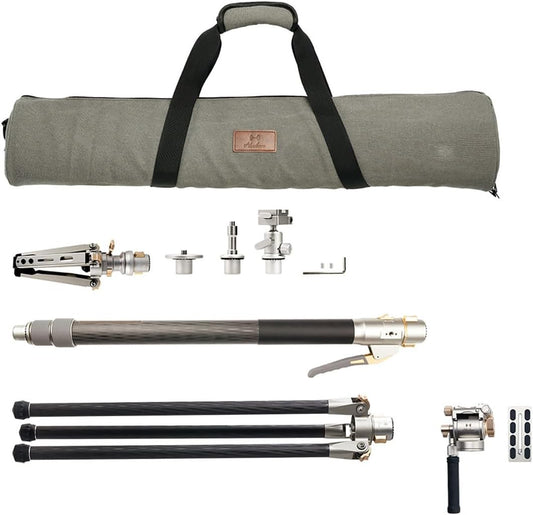 HARLOWE Carbon Fiber Quick Rlease Monopod Stand and Fluid Head for Photographer (Used, No Retail Box)