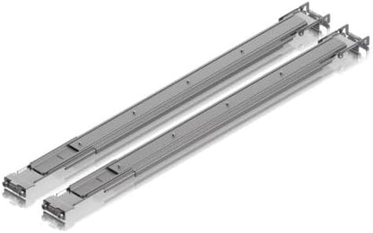 Generic Ubiquity Adjustable Sliding Rack Rails for 4-Post Cabinet, 45kg Capacity (Like New)
