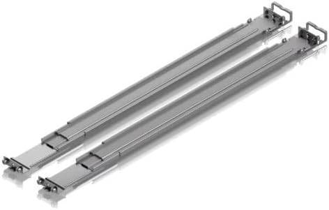 Generic Ubiquity Adjustable Sliding Rack Rails for 4-Post Cabinet, 45kg Capacity (Like New)