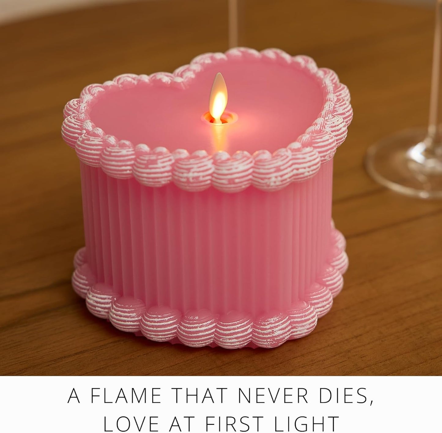 Luminara Flameless Battery Operated LED Candle for Decor, 5.3"x4.5" - Sweet Pink (Used)