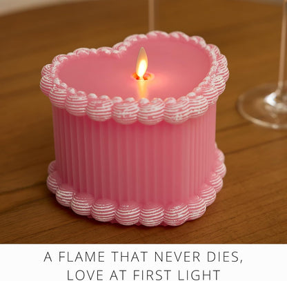 Luminara Flameless Battery Operated LED Candle for Decor, 5.3"x4.5" - Sweet Pink (Used)